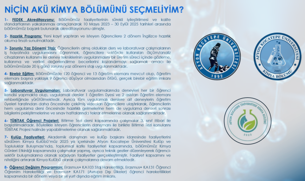 Niçin AKÜ Kimya Bölümünü Seçmeliyim?